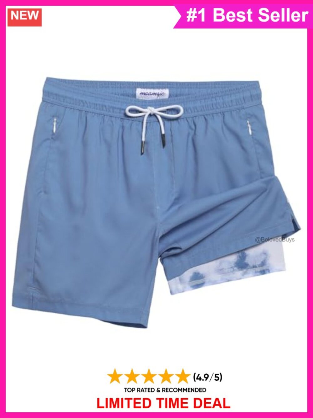 Men's Quick Dry Stretch Swim Trunks 7" Board Shorts